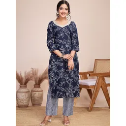 Women Basket Women Floral Printed Regular Kurta with Trousers-picture-28