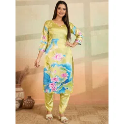 Women Basket Women Floral Printed Regular Kurta with Trousers-picture-39