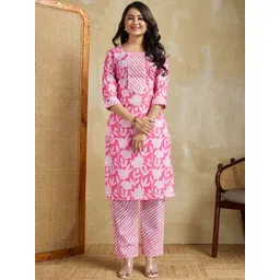 Women Basket Women Floral Printed Regular Kurta with Trousers-picture-30