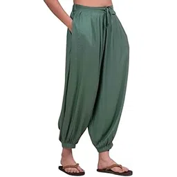 Women Casual Solid Pattern Relaxed Fit Viscose Summer Loose Lightweight Harem Pant-picture-39