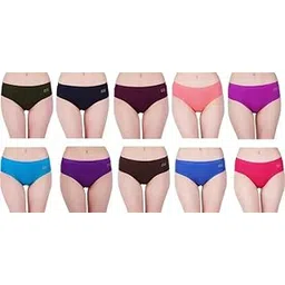 Women Comfortable Pure Cotton Panties (_Solid-38-36 Pack of 10) Multicolour-picture-30