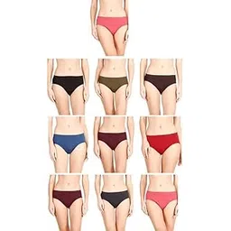 Women Comfortable Pure Cotton Panties (_Solid-71-S Pack of 10) Multicolour-picture-48