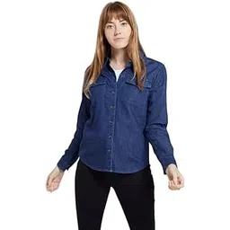 Women Denim Shirt, Women Shirt, Regular Wear Shirt, Casual Shirt, Denim Shirt,Office Wear Casual Shirt, Comfy Shirt, Denim Shirt for Women.-picture-42