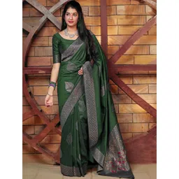 WOMEN ELEGENCE Ethnic Motifs Art Silk Banarasi Saree-image-36