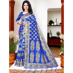WOMEN ELEGENCE Ethnic Motifs Zari Art Silk Banarasi Saree-picture-20