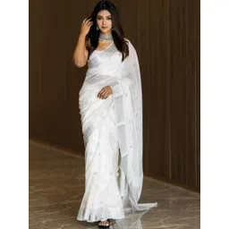 WOMEN ELEGENCE Ethnic Motifs Zari Art Silk Banarasi Saree-image-48