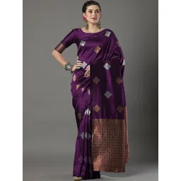 WOMEN ELEGENCE Ethnic Motifs Zari Art Silk Banarasi Saree-picture-24