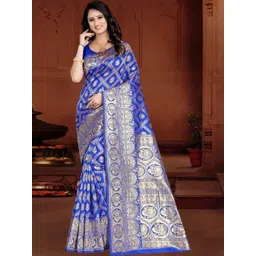 WOMEN ELEGENCE Ethnic Motifs Zari Art Silk Heavy Work Banarasi Saree-picture-35