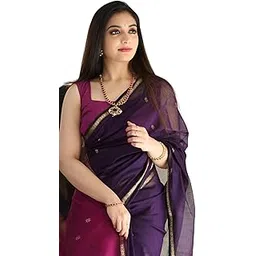 women elegence Women’s Printed Banarasi Cotton Silk Saree with Gold Zari Border & Unstitched Blouse Piece – Ethnic Saree for Weddings & Festivals-picture-41
