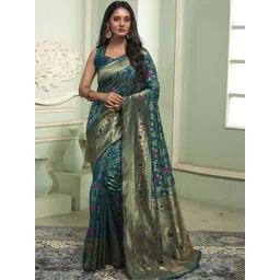 WOMEN ELEGENCE Woven Design Zari Art Silk Heavy Work Banarasi Saree-picture-34