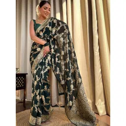 WOMEN ELEGENCE Woven Design Zari Art Silk Heavy Work Banarasi Saree-picture-11