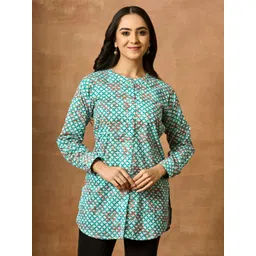 WOMEN PLUS Women Printed Pure Cotton Short Kurti-picture-28