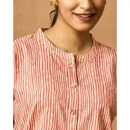 women plus Women Printed Cotton Mandarin Kurti image 5