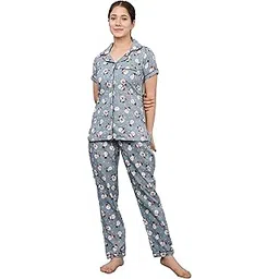 Women Printed Night Suit, Snowman Print, for Comfortable Nights-picture-37