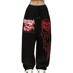 Women Printed Straight Baggy Fit Joggers-picture-14