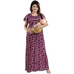 Women Satin Printed Nighty Latest Nightwear Maxi Gown | Sleepwear | Nightgown-picture-47