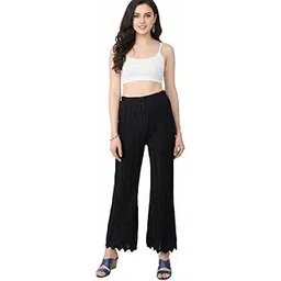 Women Woolen Knitted Winter Wear Palazzo Pants || Bottom Design Woollen Trouser || Women Warm Palazzos|| Knitted Flared Palazzo-picture-19