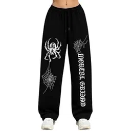 Women’s & Girls’ Cotton Joggers | Trendy Spider Web Print Comfortable Pants-picture-38