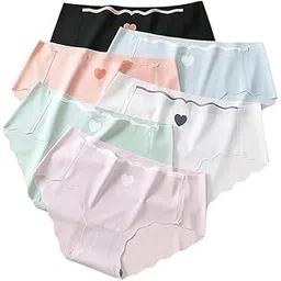 Women's & Girl's Regular Wear No Show Laser Cut Seamless Hipster ice Silk Panties,(Multi-Color-Pack-of-3)-picture-45