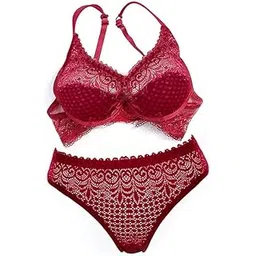 Womens Beautiful Lingerie Set, Lace Lingerie Set for Honeymoon, Bridal, Push-up Bra Panty Set and Swimwear Non-Padded Non-Wired-picture-33