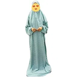 Women's Belladona Islamic Prayer Casual Dress Maxi Dress - Light Green Print, Free Size-picture-42