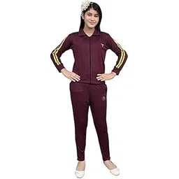 Women's Body Fitted Gym Running Sports Polyester Track Suit Pants | Girls kids Tracksuit | Regular & Casual Fit | Activewear Bottoms for Girls & Women (IN, Numeric, 32, Regular, Red)-picture-54