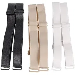 Women's Bra Straps Adjustable Non-Slip Bra Straps, 3 Pairs, Beige Black White, Elastic Replacement Shoulder Straps-picture-14
