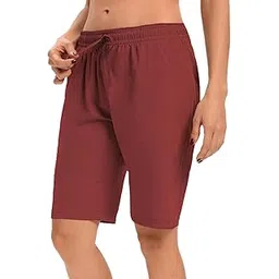 Women's Casual Cotton Shorts,Relaxed fit Shorts, Summer Shorts, Above Knee Length Shorts, Gym Shorts, Shorts with Adjustable Waistband-picture-29