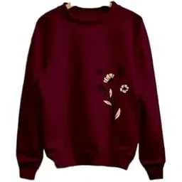 Women's Casual Print Sweatshirt, Long Sleeve Winter Wear (in, Alpha, XS, Maroon,)-picture-11