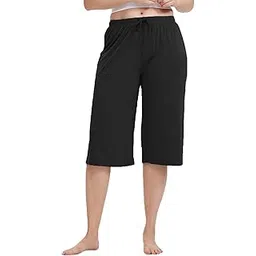 Women's Casual Relaxed Fit Cotton 3/4th Summer Capri Pants-picture-34