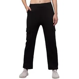 Women's Comfort Fit Jogger Pants 4 Side Pockets Stylish Pure Cotton Cargo Track Pants for Girls Office, Travel & Everyday Wear-picture-27