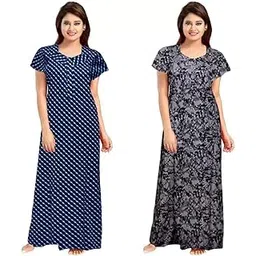 Women's Cotton Beautiful Kaftan Maternity Maxi Nighty (Combo Offer)-picture-20