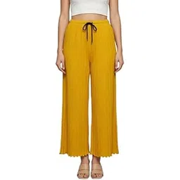 Women’s Cotton Blend Palazzo Pants | Soft Comfortable Wide Leg Bottoms with Elastic Waist & Drawstring | Stylish Trousers for Casual & Ethnic Outfits-picture-21