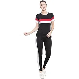 Women's Cotton Blend Solid Tracksuit Set with Round Neck Half Sleeve Straight Length Relagur Fit and Drawstring Closure Pant-picture-46