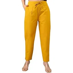 Women's Cotton Flex Regular Fit Pants, Dark Gray, Drawstring Waist, Half Elastic Band, Side Pockets, 37 Inch Length, Sizes M-5XL-picture-56