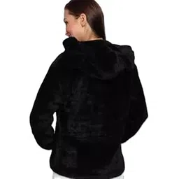 Women's Cotton Hooded Sweatshirt, Full Sleeve, Black, Winter Wear-picture-31