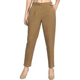 Women's Cotton Regular Fit Trouser White Pant(BZ-CWP-COT1)-picture-20