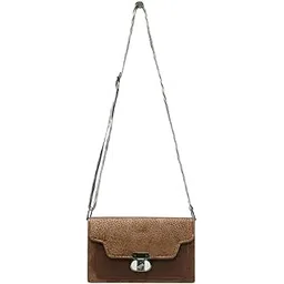 Women’s Dark Brown Sling Bag – Textured Crossbody Purse with Adjustable Strap, Secure Metal Twist Lock, Lightweight Mini Shoulder Bag for Daily Use-picture-49