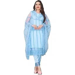 Women?s Embroidered Net Salwar Suit Set with Dupatta and Pants-picture-29