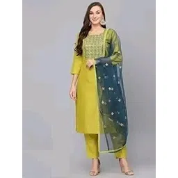 Women's Ethnic Kurta Set with Dupatta, look bazzar Pretty-picture-13