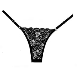 Women's Floral Lace Thong Underwear, Red, Adjustable Straps-picture-16