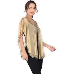 Women's for Poncho Net New Hand Bead Embroidery Designer Short Cape Poncho-picture-50