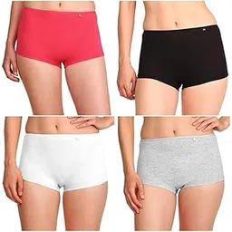 Women's Full Coverage Soft Breathable Cotton Spandex Stretch Boyshort Underwear Boxer Briefs Hipster Boy Leg Shorts,Boyshorts Panties (Pack of 4) Multicolure-picture-31