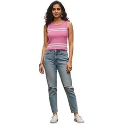 Womens Girls Pink Cotton Top-picture-10