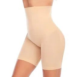 Women's High Waist Seamless Shorts, Beige Elastic Waistband, Comfortable Stretch Fit, Athletic Yoga Wear Size S to 4 Extra Large (Pack of 1)-picture-14
