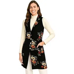 Women’s Long Shrug – Printed Buttoned Layered Jacket for Shrug-picture-55