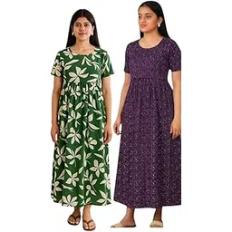 Women's Maternity Feeding Maxi zipless,Kaftan Nighty,zipless Women's Nightdress,Nursing Maxi Dress,Nighty,Feeding Gown,Maternity Dress, Combo Pack of 2 PCS,-picture-36