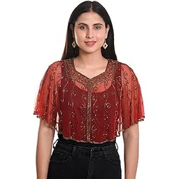 Women's Net Poncho Head Embroidered New Cut Off Neck Style Capes Poncho-picture-33