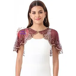 Women's Net Poncho Trendy Net Capes Poncho And Shrug For Girls Full Embroidery-picture-13