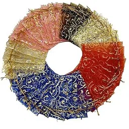 Women's Organza Potli Bag (10 x 14) - Pack of 50, Multicolor-picture-42